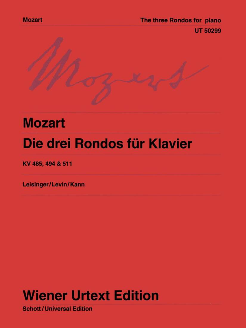 Three Rondos - Mozart - Piano - Book