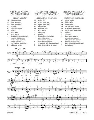 Forty Variations, Op. 3 - Sevcik - Cello - Book