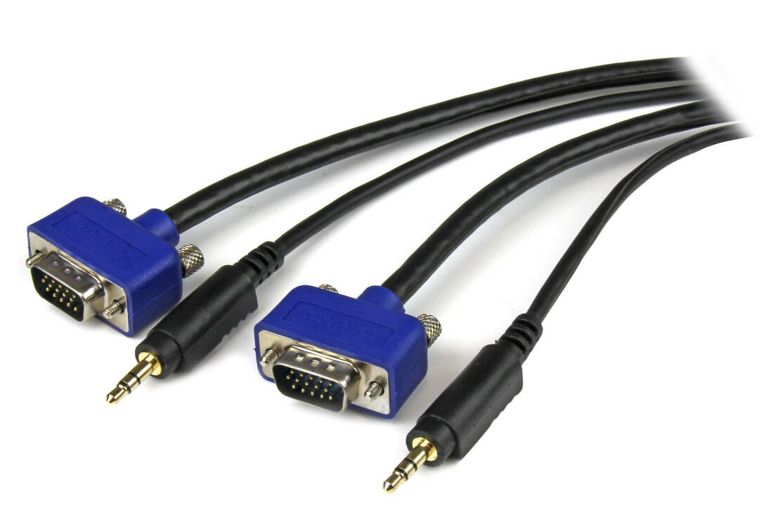 Coax High Resolution Monitor VGA Cable with Audio - 6 ft