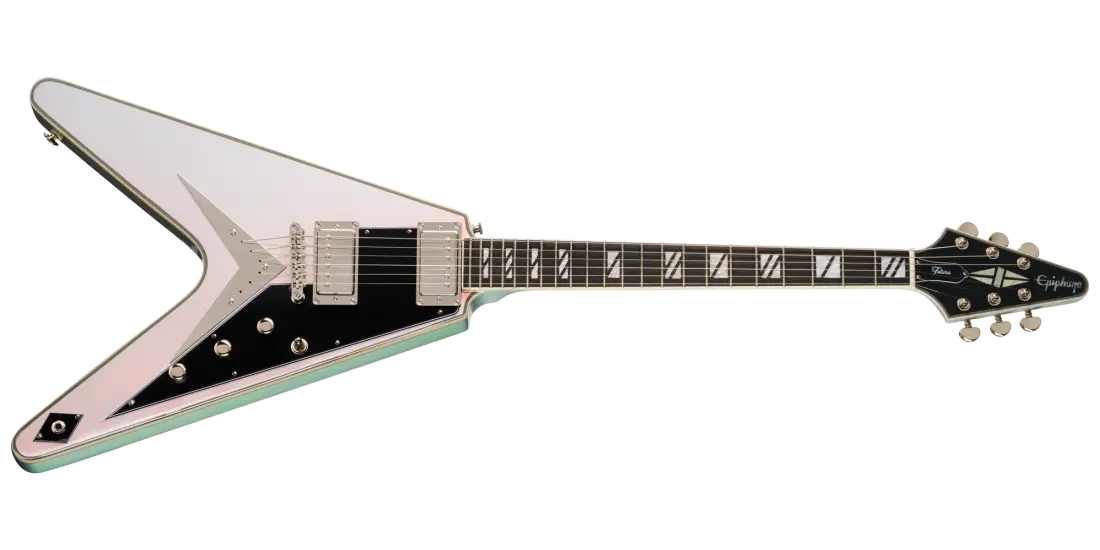 Futura Flying V Custom Electric Guitar with Gigbag - Quicksilver Shift