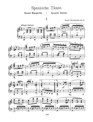 Spanish Dances, Op. 12 - Moszkowski - Piano - Book