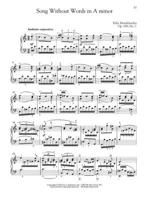 Selections from Songs Without Words - Mendelssohn/Gruenberg - Piano - Book/Audio Online