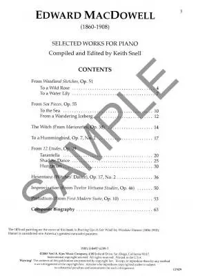 Selected Works - MacDowell/Snell - Piano - Book