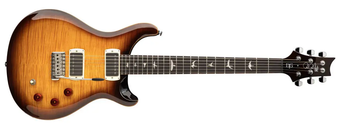 SE DGT Electric Guitar with Gig Bag, Birds Inlay - McCarty Tobacco Sunburst