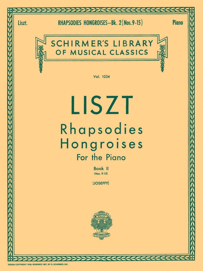 Hungarian Rhapsodies, Book 2 - Liszt/Joseffy - Piano - Book