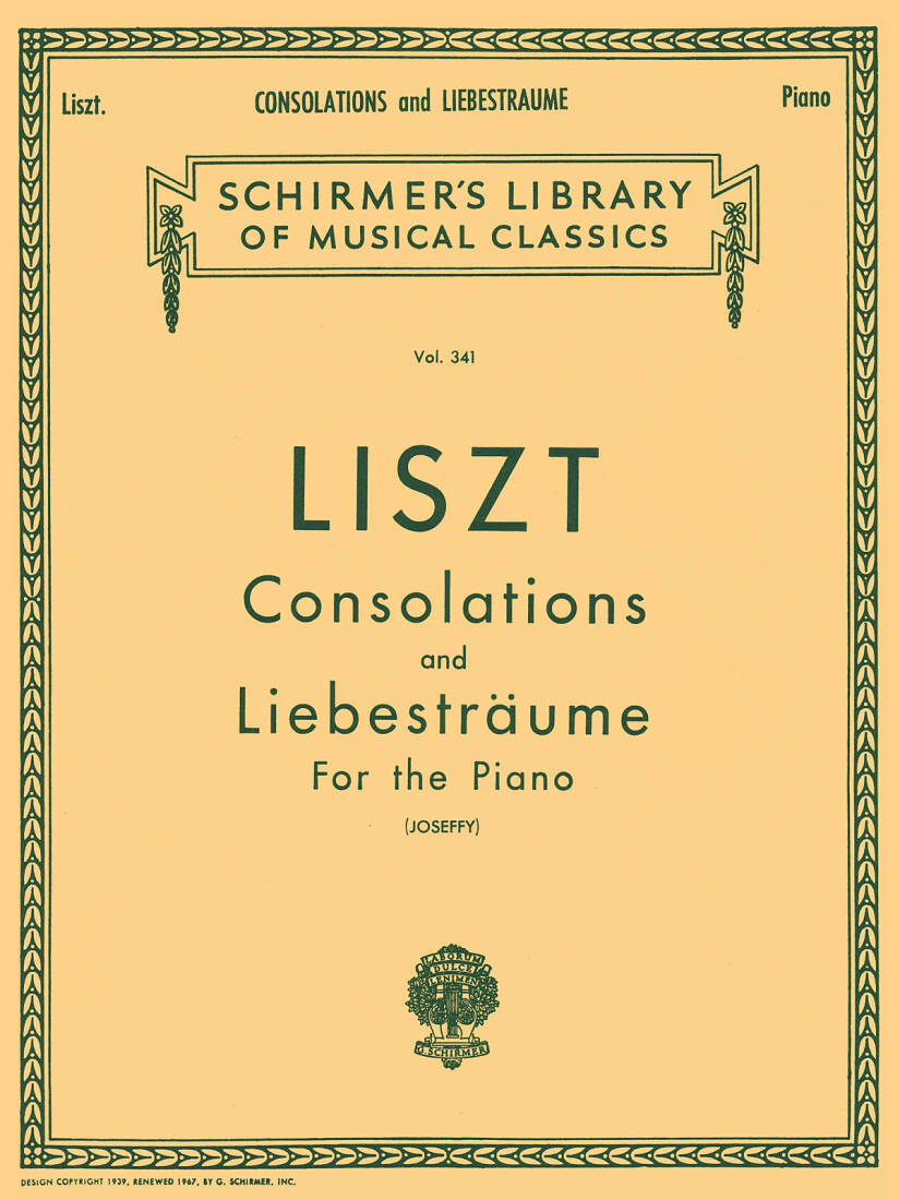 Consolations and Liebestraume - Liszt/Joseffy - Piano - Book