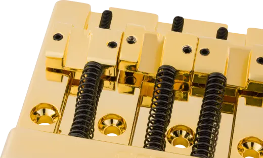 HiMass 4-string Bass Bridge Assembly with Brass Saddles - Gold