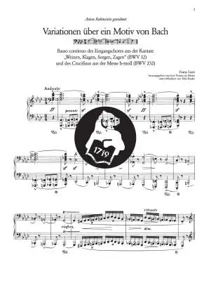 Variations on \'\'Weinen, Klagen\'\' - Liszt - Piano - Book