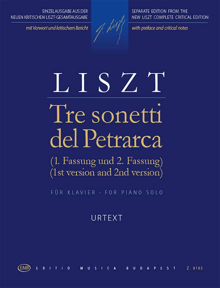 Tre Sonetti del Petrarca - Liszt - Piano - Book