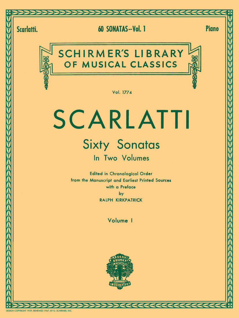 60 Sonatas, Volume 1 - Scarlatti/Kirkpatrick - Piano - Book