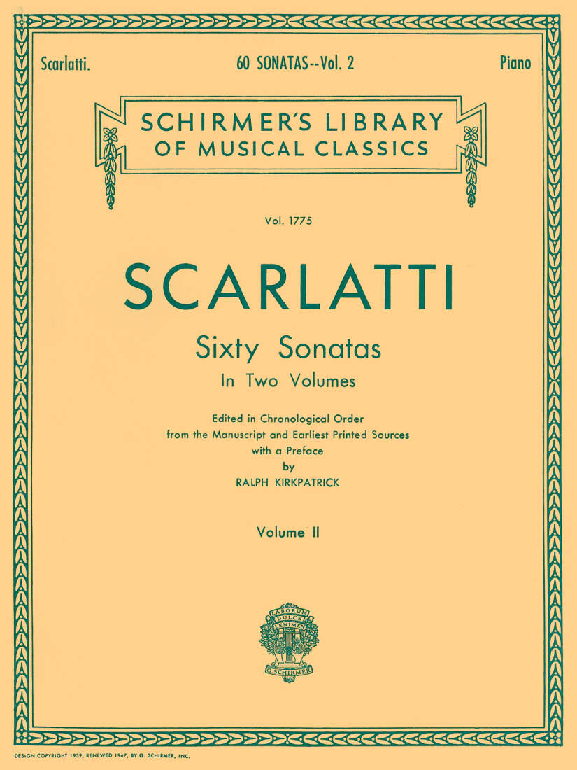 60 Sonatas, Volume 2 - Scarlatti/Kirkpatrick - Piano - Book