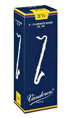 Vandoren - Traditional Bass Clarinet Reeds (5/Box) - 3 1/2