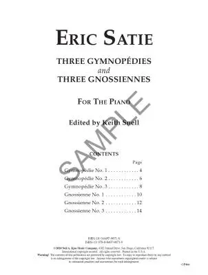 Three Gymnopedies & Three Gnossiennes - Satie/Snell - Piano - Book