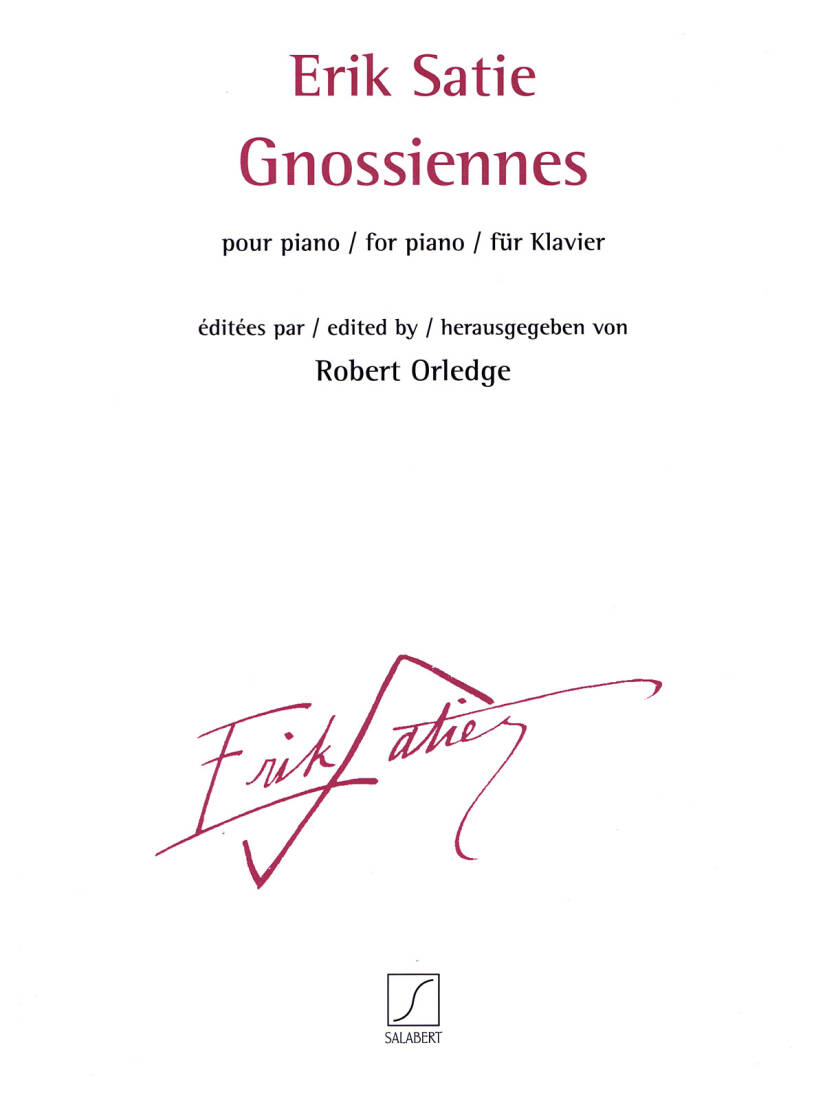 Gnossiennes - Satie/Orledge - Piano - Book