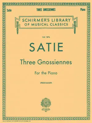 G. Schirmer Inc. - 3 Gnossiennes - Satie/Prostakoff - Piano - Book