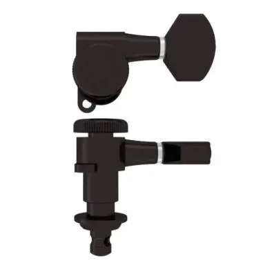 Hipshot - Grip-Lock Closed Guitar Tuning Machine - Black, Bass Side