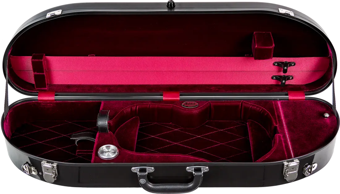 Puffy Half-Moon Violin Case - Black/Wine