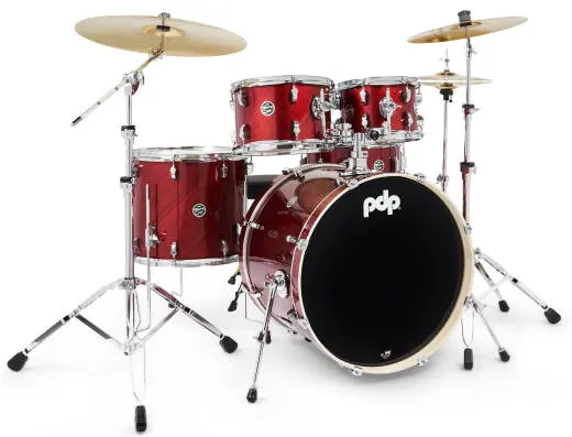 Pacific Drums - Mainstage 5-Piece Drum Kit with Hardware and Cymbals - Twisted Cherry