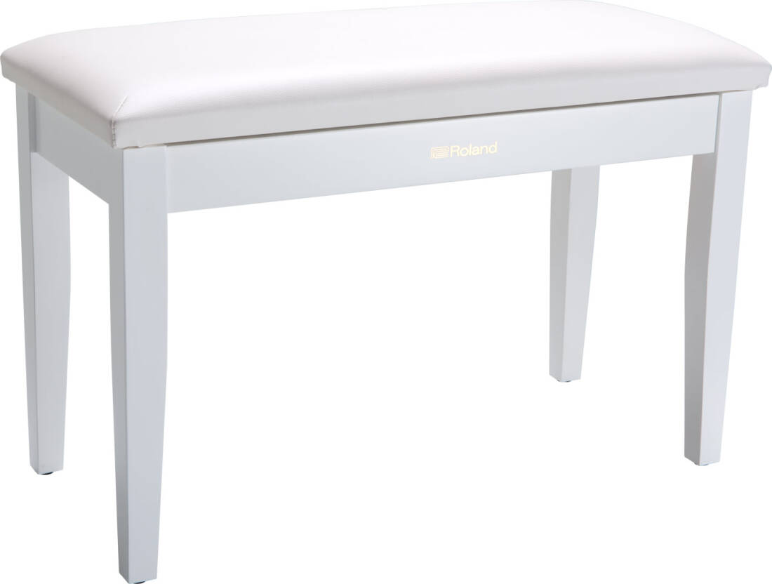 Duet Piano Bench with Storage Compartment - Polished White