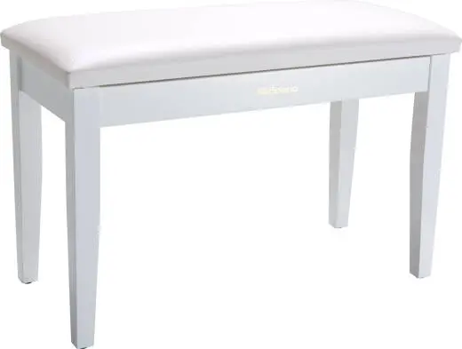 Roland - Duet Piano Bench with Storage Compartment - Polished White