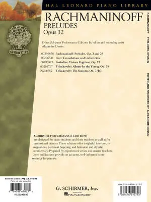 Preludes, Op. 32 - Rachmaninoff/Dossin - Piano - Book/CD