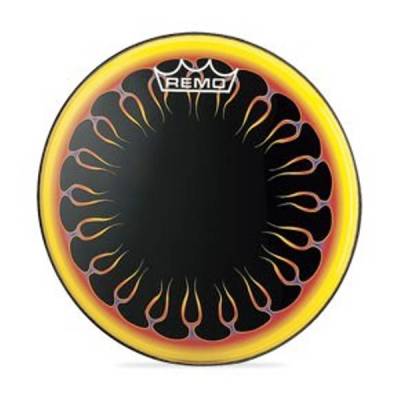 Remo - Graphics Round Flames Bass Head - 22 Inch