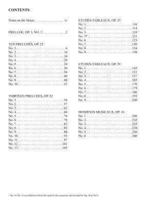 Complete Preludes, Etudes Tableaux and Moments Musicaux - Rachmaninoff - Piano - Book