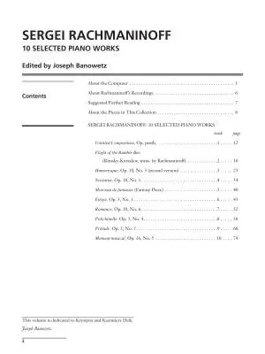 10 Selected Piano Works - Rachmaninoff/Banowetz - Piano - Book/CD