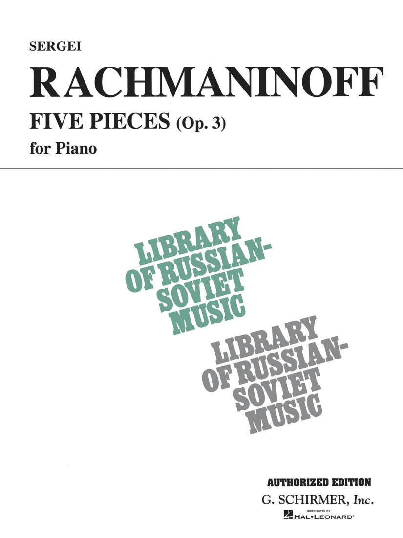 5 Pieces, Op. 3 - Rachmaninoff - Piano - Book