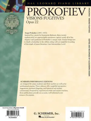 Visions Fugitives, Op. 22 - Prokofiev/Dossin - Piano - Book