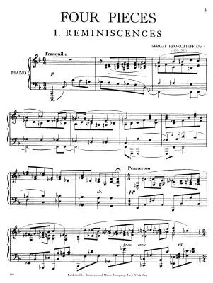 Four Pieces, Opus 4 - Prokofiev - Piano - Book