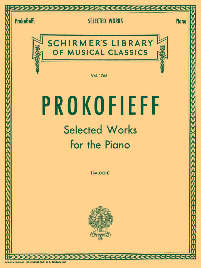 Selected Works - Prokofiev/Balogh - Piano - Book