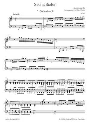 Six Suites for Harpsichord - Muffat/Wilson - Book