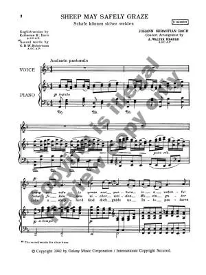 Sheep May Safely Graze - Bach/Kramer - Choral Octavo - SATB Accompanied