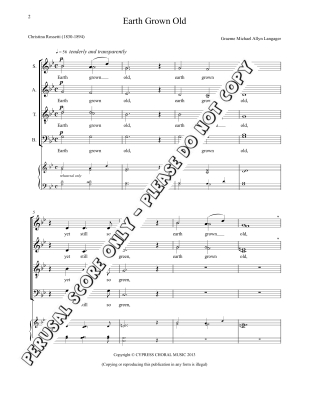 Earth Grown Old  - Rossetti/Langager - SATB divisi