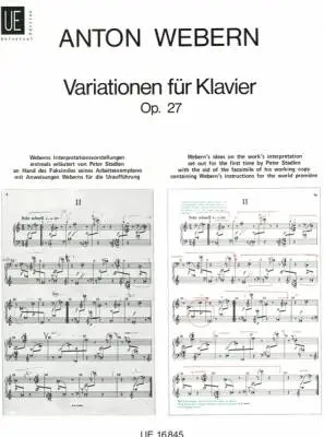 Universal Edition - Variations, Op. 27 - Webern - Piano - Book