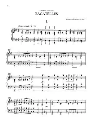 Bagatelles, Opus 5 - Tcherepnin/Olson - Piano - Book