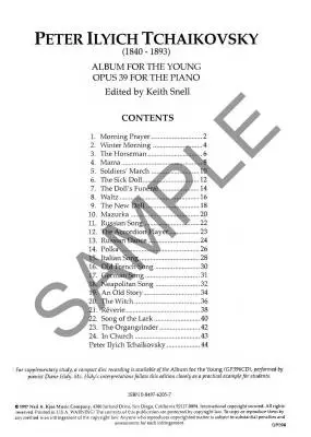 Album For The Young, Op. 39 - Tchaikovsky/Snell - Piano - Book