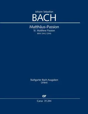 Carus Verlag - St. Matthew Passion - Bach - Vocal Score - Book