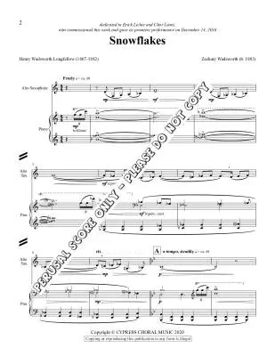Snowflakes - Wadsworth - Choral Octavo - SATB/Piano/Alto Saxophone