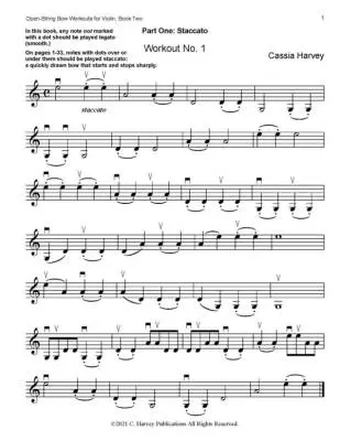 Open String Bow Workouts for Violin, Book 2 - Harvey