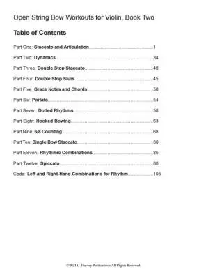 Open String Bow Workouts for Violin, Book 2 - Harvey