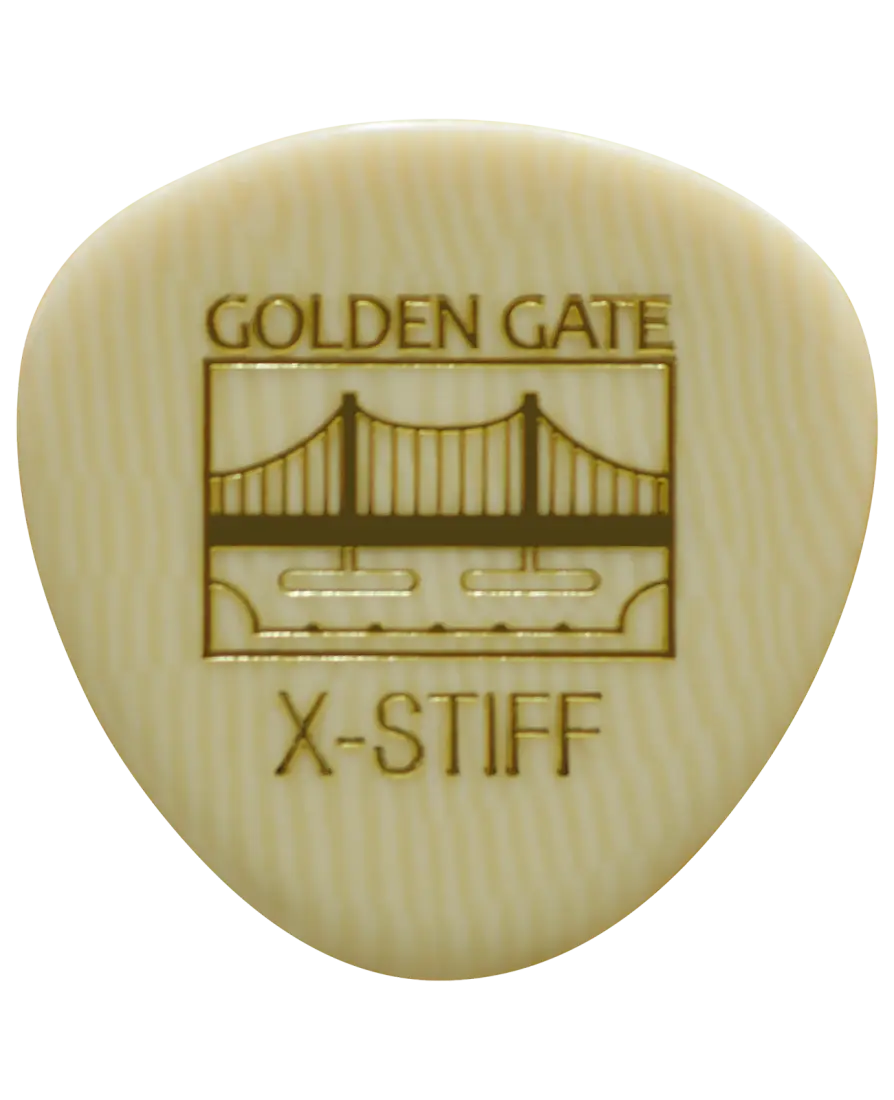 Deluxe Flat Pick, Rounded Triangle, Extra Stiff - Ivoroid (12)