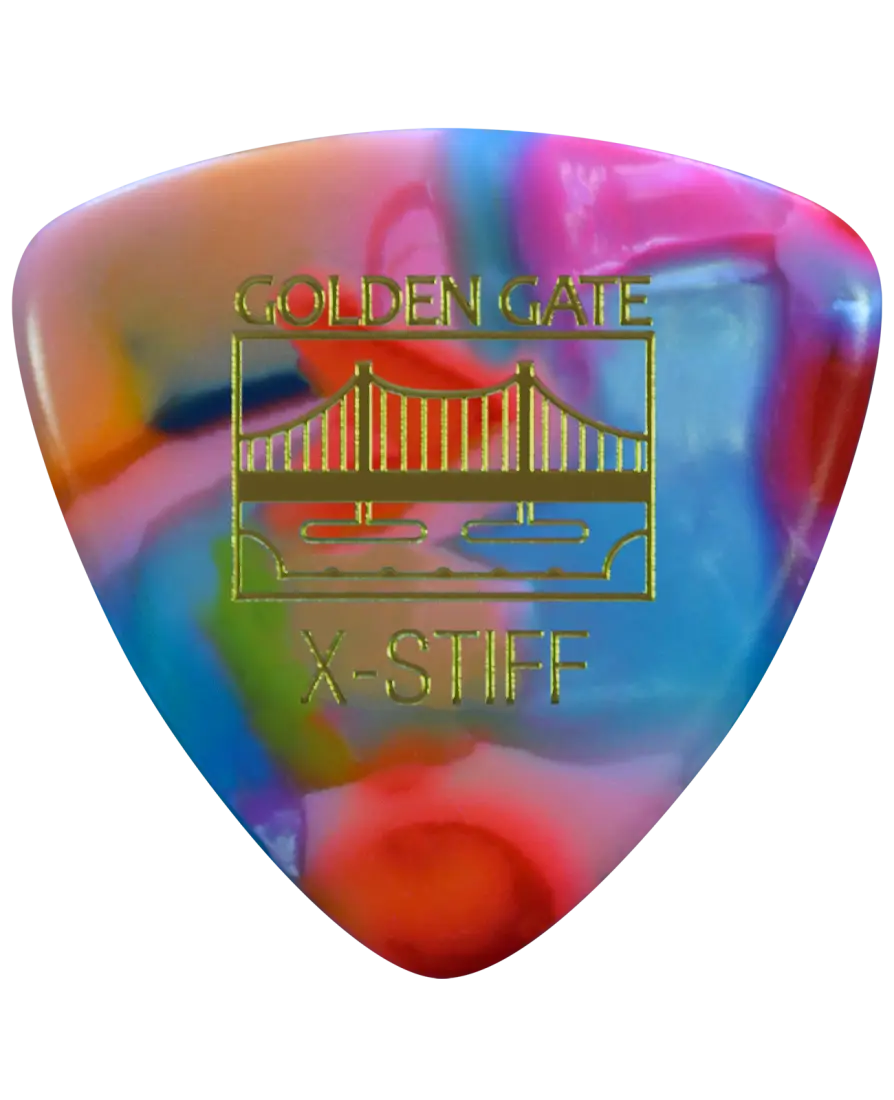 Deluxe Flat Pick, Large Triangle, Extra Stiff - Clown Barf (12)