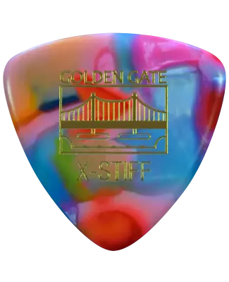 Golden Gate Picks - Deluxe Flat Pick, Large Triangle, Extra Stiff - Clown Barf (12)