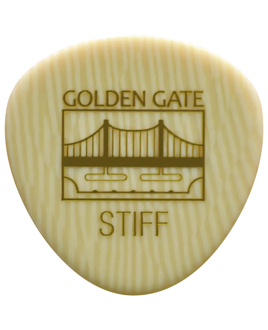 Deluxe Flat Pick, Rounded Triangle, Stiff - Ivoroid (12)