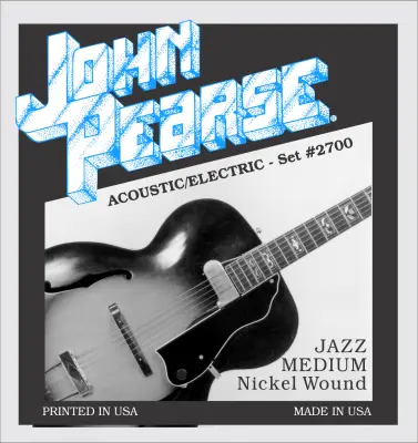 John Pearse - Pure Nickel Jazz Guitar Strings, Medium 12-52