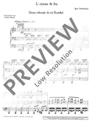 Firebird Selections - Strawinsky - Piano - Book