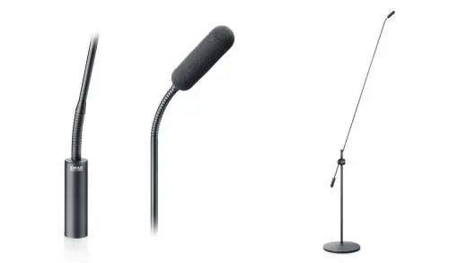 DPA Microphones - 4098 CORE Supercardioid Microphone, XLR, 122 cm (48 in) Boom w/Floor Stand - Black