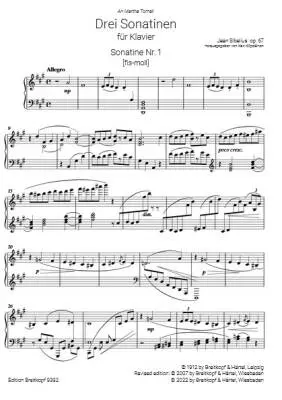 3 Sonatinas, Op. 67 - Sibelius/Kilpelainen  - Piano - Book